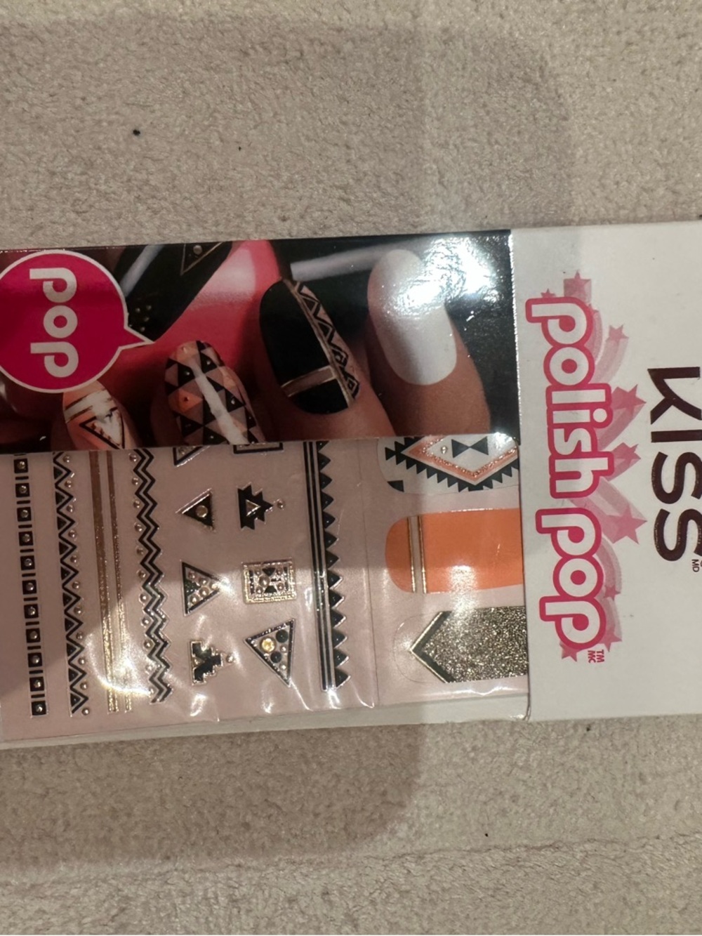 Kiss Accent Your Mani Nail Art Stickers - Black, White, Gold, Pink